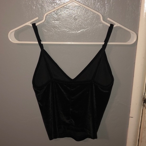 Black Velvet Crop Top - Picture 2 of 2